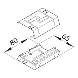 hager Kupplung Paar elektrisch/mechanisch Stahlblech zu BRS 68x130 mm Oberteil 80 mm... HAGER-BRS651309 4012740217651 (Abb. 1)