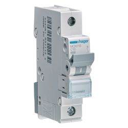 hager Leitungsschutzschalter 1 polig 6kA C-Charakteristik 10A 1 Modul... HAGER-MCN110 3250614311130 (Abb. 1)