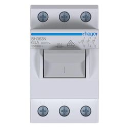 hager Kompaktschalter, Ausschalter, 63A, 3 Schließer, 400V AC, 2.5 PLE... HAGER-SH363N 3250615589989 (Abb. 1)