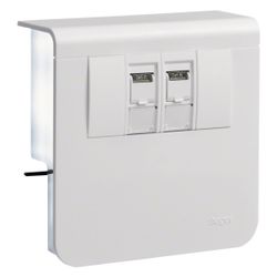 hager Geräteträger Datenanschluss 2xCat.6A zu SL 20x80 mm verkehrsweiß... HAGER-SL200809079016 4012740018142 (Abb. 1)
