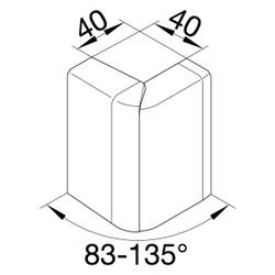 hager Außeneck einstellbar schnittkaschierend halogenfrei zu SL 20x80mm verkehrswei... HAGER-SL2008039016 4012740018005 (Abb. 1)