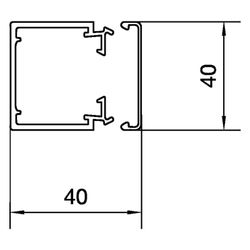 hager Leitungsführungskanal aus PVC LF 40x40mm steingrau... HAGER-LF4004007030 4012740138147 (Abb. 1)