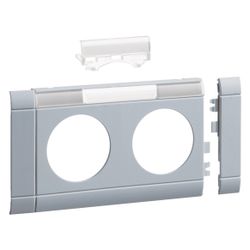 hager Blende 2-fach Steckdose zu Oberteil 80mm beschriftbar anreihbar hfr alu... HAGER-GB08021LAN 4012740909846 (Abb. 1)
