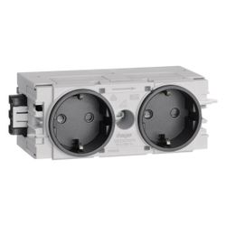 hager SCHUKO Doppelsteckdose mit Wago Steck-/Klemmtechnik C-Profil in graphitschwarz... HAGER-GS20009011 4012740851176 (Abb. 1)