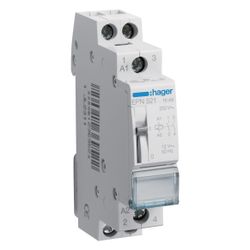 hager Fernschalter 2 Schließer 12V AC 16A 1PLE... HAGER-EPN521 3250612369522 (Abb. 1)