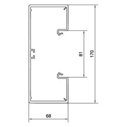 hager Brüstungskanal-Unterteil zu BRH, Oberteil 80mm, 68x170x2000mm, Verkehrsweiß... HAGER-BRH6517019016 4012740007269 (Abb. 1)