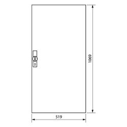 hager Tür, univers, rechts, geschlossen, RAL 9010, für Schrank IP44 1100x550mm... HAGER-FZ022N 3250612776702 (Abb. 1)
