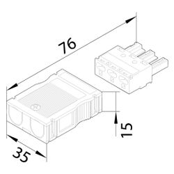 hager Eingangsbuchse Wago 3-polig für starre und feindrahtige Leiter 1,5-2,5 mm2... HAGER-G4703 4012740849562 (Abb. 1)