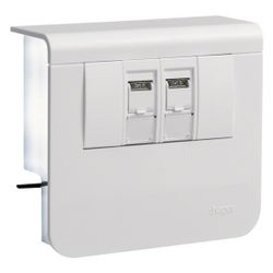 hager Geräteträger Datenanschluss 2xCat.6A zu SL 20x55mm verkehrsweiß... HAGER-SL200559079016 4012740017695 (Abb. 1)