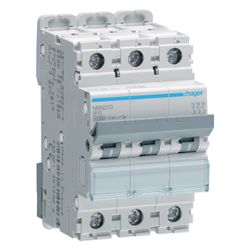 hager Leitungsschutzschalter 3 polig 10kA/15kA B-10A 3M... HAGER-NBN310 3250614614002 (Abb. 1)