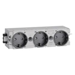 hager Steckdose 3-fach mit Wago Steck-/Klemmtechnik C-Profil in graphitschwarz... HAGER-GS30009011 4012740851435 (Abb. 1)