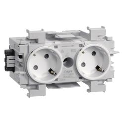 hager Steckdose 2-fach 45 Grad mit Wago Steck-/Klemmtechnik Frontrastend in verkehrsw... HAGER-GS20119016 4012740994804 (Abb. 1)