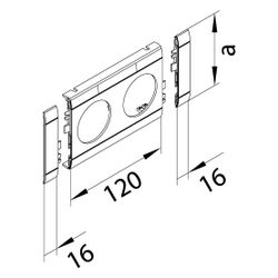 hager Blende Doppelsteckdose zu Oberteil 80 mm anreihbar halogenfrei verkehrsweiß... HAGER-GB080209016 4012740992985 (Abb. 1)