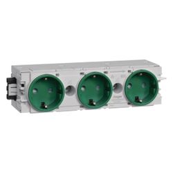 hager Steckdose 3-fach mit Wago Steck-/Klemmtechnik C-Profil in minzgrün... HAGER-GS30006029 4012740851398 (Abb. 1)