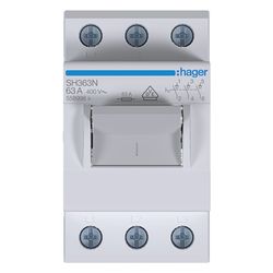 hager Kompaktschalter, Ausschalter, 63A, 3 Schließer, 400V AC, 2.5 PLE... HAGER-SH363N 3250615589989 (Abb. 1)