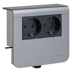 hager Geräteträger Steckdose 2-fach vorverdrahtet Steckklemmen zu SL 20x55mm Dekor ... HAGER-SL20055900D1 4012740894388 (Abb. 1)