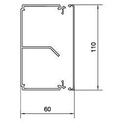 hager Leitungsführungskanal PVC, LF 60x110mm mit Trennwand, verkehrsweiß... HAGER-LF6011109016 4012740012478 (Abb. 1)