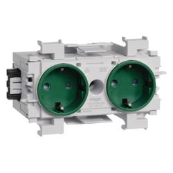 hager Steckdose 2-fach mit Wago Steck-/Klemmtechnik Frontrastend in minzgrün... HAGER-GS20016029 4012740851206 (Abb. 1)