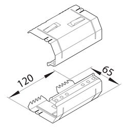 hager Kupplung Paar elektrisch/mechanisch Stahlblech zu BRS 65x170mm Oberteil 120mm... HAGER-BRS651709B 4012740217699 (Abb. 1)