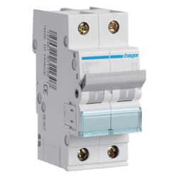 hager Leitungsschutzschalter 2 polig 6kA B-Charakteristik 10A 2 Module... HAGER-MBN210 3250614310225 (Abb. 1)