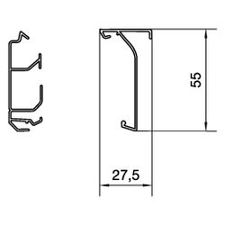 hager Sockelleistenkanal-Unterteil, PVC Recyclat 30%, SL 20x55mm, 2 Kammern, schwarz... HAGER-SL200551 4012740893893 (Abb. 1)