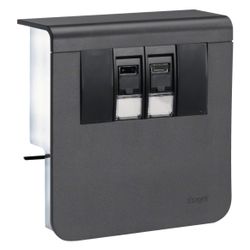 hager Geräteträger Datenanschluss 2xCat.6A zu SL 20x80mm graphitschwarz... HAGER-SL200809079011 4012740895507 (Abb. 1)