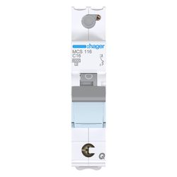 hager Leitungsschutzschalter, Sicherungsautomat, 1-polig, 6kA, C-Charakteristik, 16A... HAGER-MCS116 3250614315183 (Abb. 1)