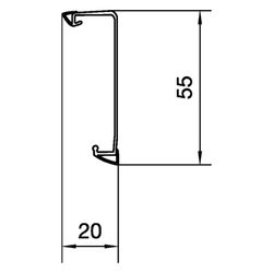 hager Sockelleistenkanal-Oberteil mit Weichlippe PVC zu SL 20x55 mm verkehrsweiß... HAGER-SL20055219016 4012740017510 (Abb. 1)