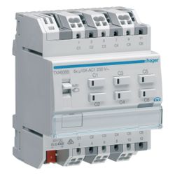hager KNX Schalt-/Jalousieaktor 6/3-fach KNX easy/ETS, 10A, für Jalousiesteuerung... HAGER-TXA606B 3250616048850 (Abb. 1)