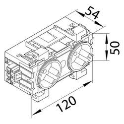 hager Steckdose 2-fach 45 Grad mit Wago Steck-/Klemmtechnik Frontrastend in verkehrsw... HAGER-GS20119016 4012740994804 (Abb. 1)