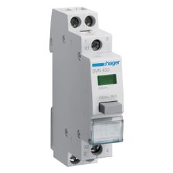 hager Druckschalter 16A 2 Schließer 230V AC mit Leuchtmelder grün 1PLE... HAGER-SVN433 3250615721990 (Abb. 1)