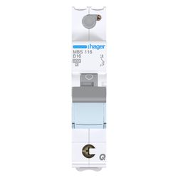 hager Leitungsschutzschalter, Sicherungsautomat, 1-polig, 6kA, B-Charakteristik, 16A... HAGER-MBS116 3250614314735 (Abb. 1)