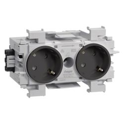 hager Doppelsteckdose 45 Grad, Wago Steck-/Klemmtechnik, BR frontrastend, graphitschw... HAGER-GS20119011 4012740851374 (Abb. 1)