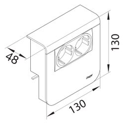 hager Geräteträger Steckdose 2-fach vorverdrahtet 20x80mm verkehrsweiß... HAGER-SL200809009016 4012740018074 (Abb. 1)