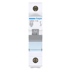 hager Leitungsschutzschalter, Sicherungsautomat, 1-polig, 6 kA, B-Charakteristik, 16 A... HAGER-MBN116 3250614310096 (Abb. 1)