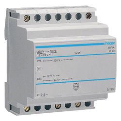 hager Sicherheitstrafo 230V / 12V und 24V 25VA 4PLE... HAGER-ST312 3250615703125 (Abb. 1)
