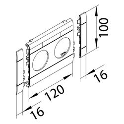 hager Blende 2-fach Steckdose zu BRH 100mm anreihbar halogenfrei verkehrsweiß... HAGER-GB100209016 4012740993128 (Abb. 1)
