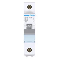 hager Leitungsschutzschalter, Sicherungsautomat, 1-polig, 6 kA, B-Charakteristik, 16 A... HAGER-MBN116 3250614310096 (Abb. 1)
