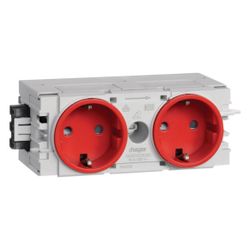 hager SCHUKO Doppelsteckdose mit Wago Steck-/Klemmtechnik C-Profil in verkehrsrot... HAGER-GS20003020 4012740851138 (Abb. 1)