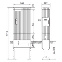 hager Verteilersäule, für universN, mit Sockel, 1710 x 583 x 277 mm... HAGER-ZAL52US 3250611073079 (Abb. 1)