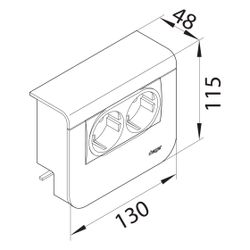 hager Geräteträger Datenanschluss 2xCat.6A zu SL 20x55mm verkehrsweiß... HAGER-SL200559079016 4012740017695 (Abb. 1)
