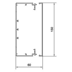hager LF Leitungsführungskanal/Kabelkanal aus PVC/Kunststoff 60x150mm, verkehrsweiß... HAGER-LF6015009016 4012740012485 (Abb. 1)