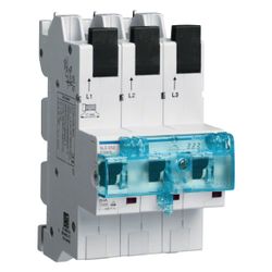 hager SLS-Schalter, 3-polig, E-Charakteristik, 63A, für Sammelschiene, QuickConnect... HAGER-HTS363E 3250613303167 (Abb. 1)
