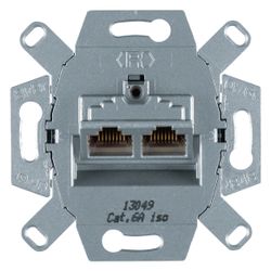 hager Datendose / Datenanschlussdose für 2 Cat.6A-Anschlüsse, 8/8 polig geschirmt... HAGER-G3140 4012740207829 (Abb. 1)