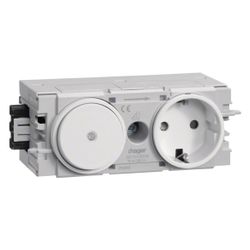 hager Steckdose u. Schalter mit Wago Steck-/Klemmtechnik C-Profil in verkehrsweiß... HAGER-GS11009016 4012740993661 (Abb. 1)