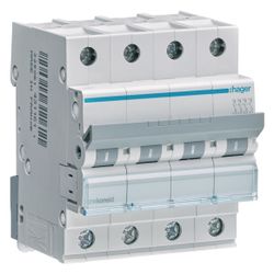 hager Leitungsschutzschalter 4 polig 6kA C-Charakteristik 25A 4 Module... HAGER-MCN425 3250614311628 (Abb. 1)