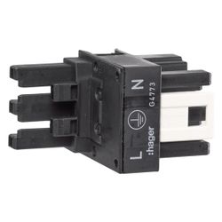 hager H-Verteiler 1xStecker 2xBuchse 3-polig Wago Stecksystem... HAGER-G4773 4012740865722 (Abb. 1)