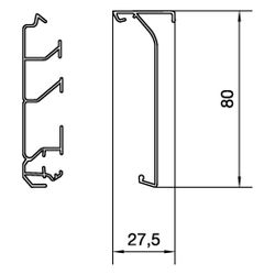 hager Sockelleistenkanal-Oberteil mit Teppichleiste PVC zu SL 20x80mm verkehrsweiß... HAGER-SL20080229016 4012740017978 (Abb. 1)