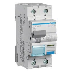 hager Fehlerstrom-Leitungsschutzschalter 1P u. N 10kA B-32A 30mA Typ A... HAGER-ADA532D 3250611067795 (Abb. 1)