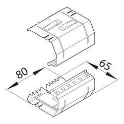 hager Kupplung Paar elektrisch/mechanisch Stahlblech zu BRS 68x170 mm Oberteil 80 mm... HAGER-BRS651709 4012740217668 (Abb. 1)